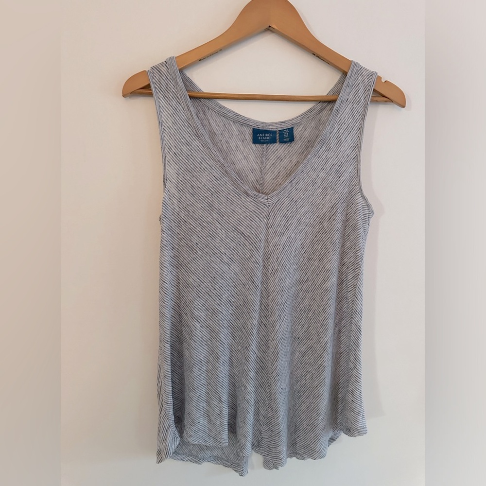 Antibes Blanc Linen Striped Tank
